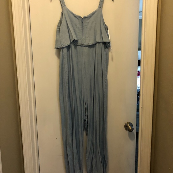 Isabel maternity romper-denim - Picture 2 of 3